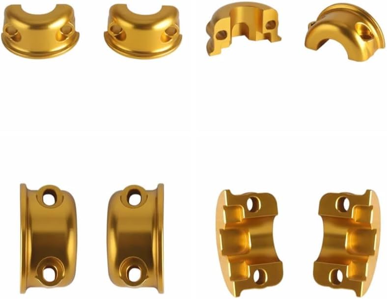 FVMOTO CNC Brake Clutch Perch Clamps Half Clamp Compatible with Harley Sportster, Softail, Dyna, Touring, Road Glide, Street Glide (Glod) - Image 3